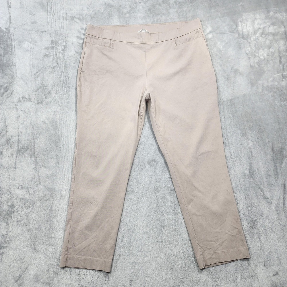 Prophecy Pants Womens 22W Beige Ponte Dress Pull On Straight Leg Stretch Office